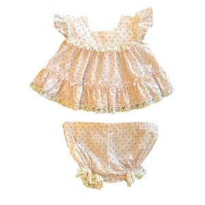 ⭐️Bryan vintage baby girls floral and lace dress and bloomers set 3-6 months